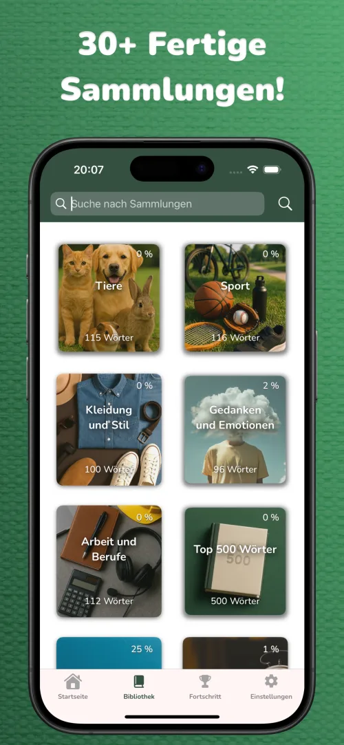 Vocabu App Fortschrittsverfolgung - Sprachlernstatistiken