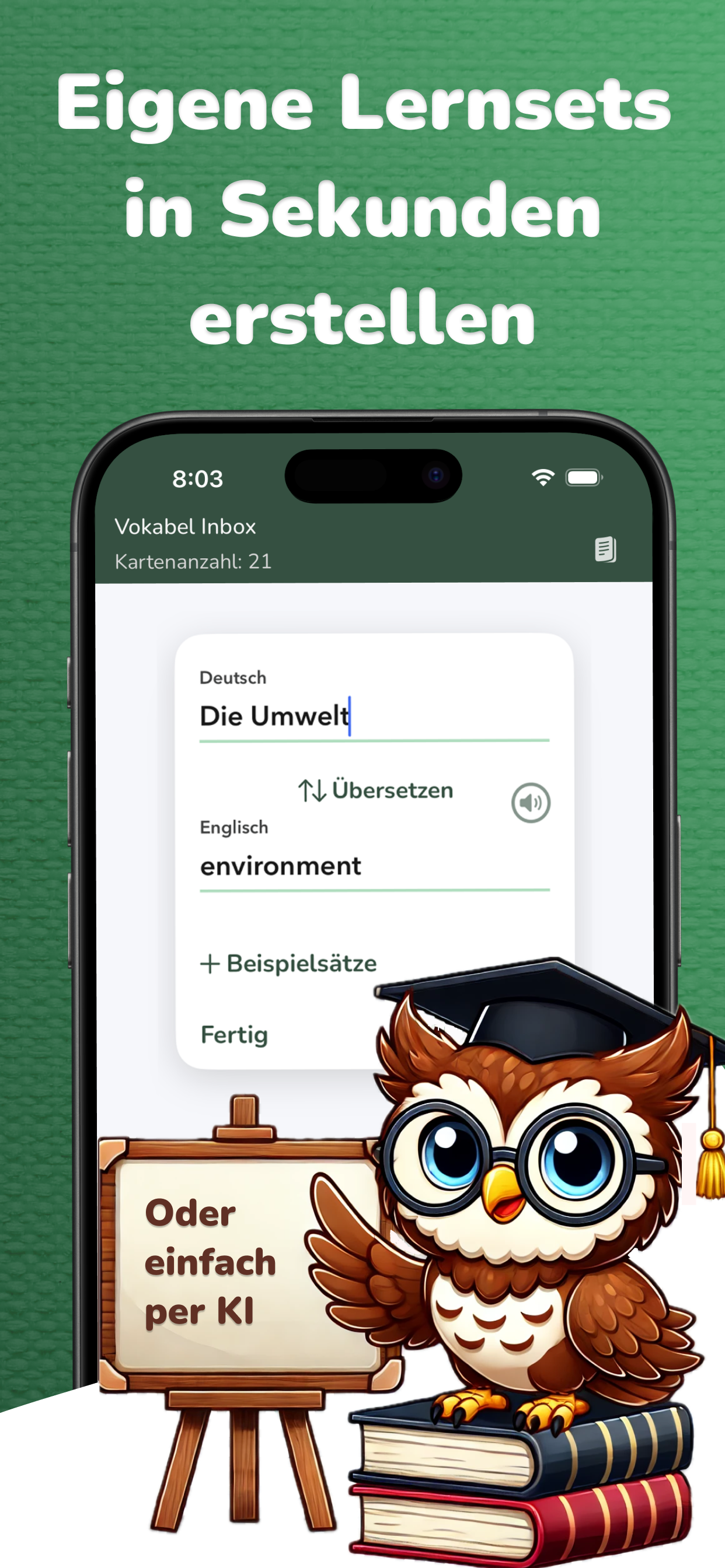 Vocabu App Funktionsübersicht - Sprachlernwerkzeuge